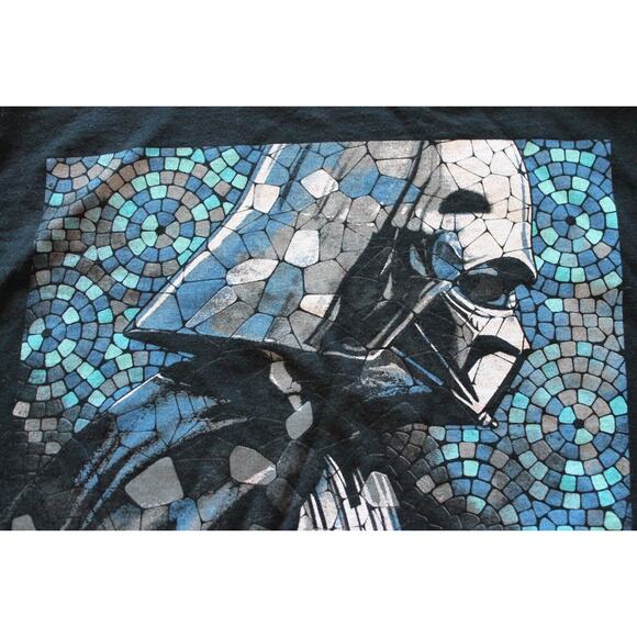 Star Wars T-Shirt Men's Sz Large Black Darth Vader Stained Glass - Picture 2 of 4